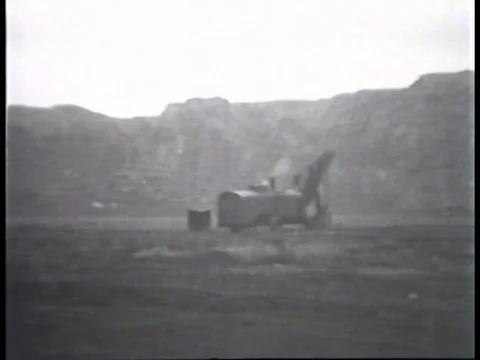 Dynamite is detonated in a quarry in Egypt, Pennsylvania, in 1930. Stock Footage 79460669