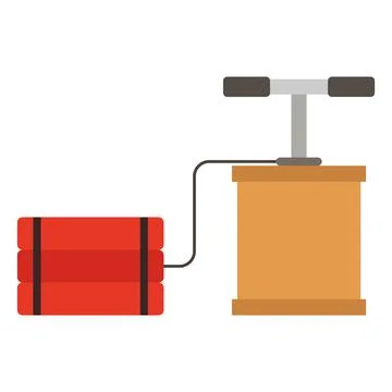 Dynamite detonator flat clipart vector illustration Stock Illustration