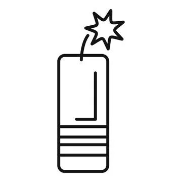 Dynamite exploding with burning wick icon Stock Illustration
