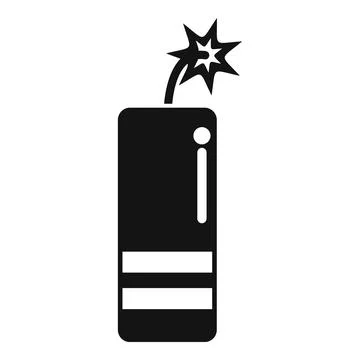 Dynamite exploding with spark icon simple style Stock Illustration