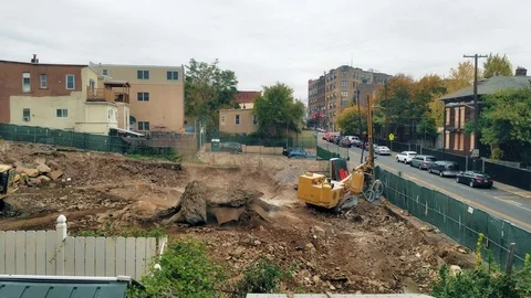 Dynamite explosion at construction site 4K Stock Footage 82082927