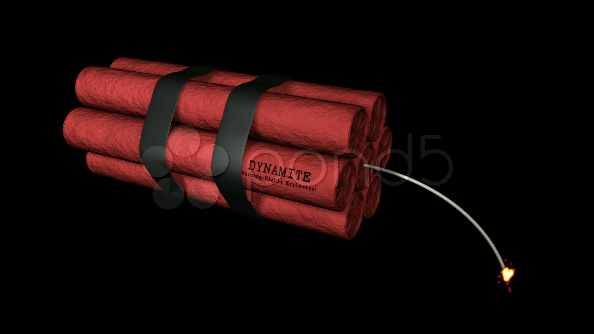 Dynamite. Bombs explosion 3d realistic red stick dynamite