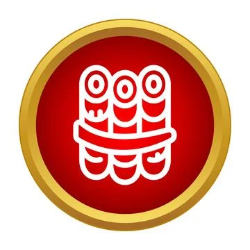 Dynamite explosive icon representing danger and demolition Stock Illustration