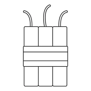 Dynamite explosives icon, outline style 库存插图