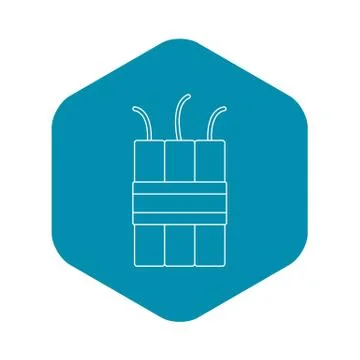 Dynamite explosives icon, outline style 스톡 일러스트