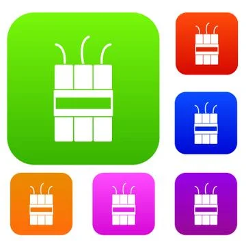 Dynamite explosives set collection Stock Illustration