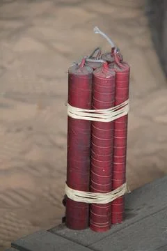 Dynamite With a Fuse. Stock Photos