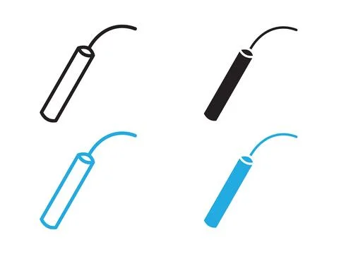 Dynamite icon black and white vector outline sign 스톡 일러스트