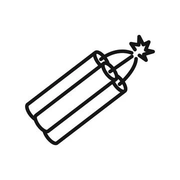 Dynamite icon Black line art vector logo Illustrazione stock