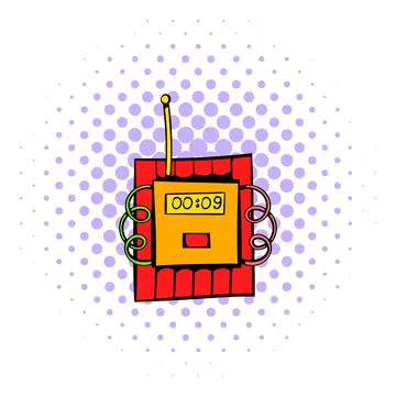 Dynamite icon, comics style Stock Illustration