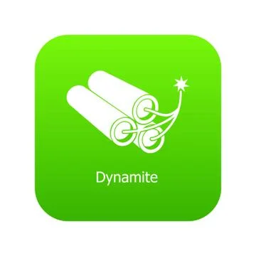 Dynamite icon green vector Illustrazione stock