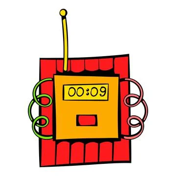 Dynamite icon, icon cartoon 스톡 일러스트