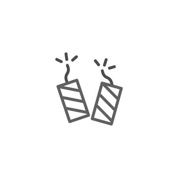 Dynamite icon illustration showcasing explosive charges with lighted fuse r.. Stock Illustration