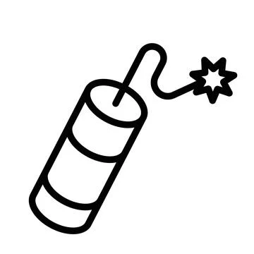 Dynamite icon linear logo mark in black and white Stock Illustration
