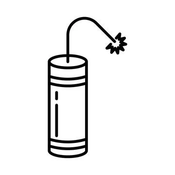 Dynamite icon linear logo mark in black and white Stock Illustration