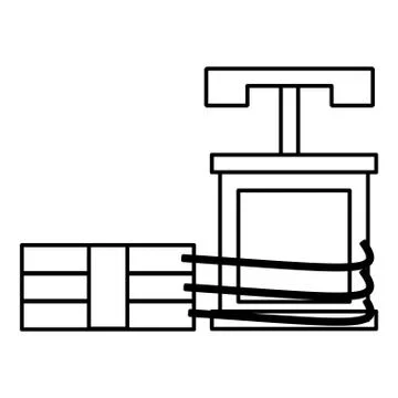 Dynamite icon, outline style Illustrazione stock