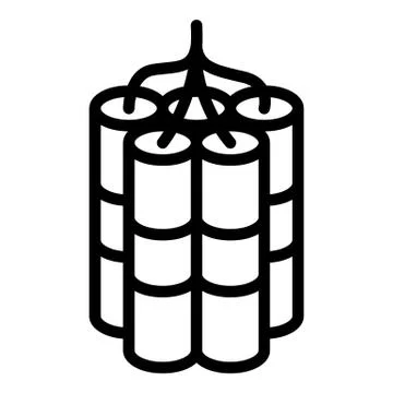 Dynamite icon, outline style Stock Illustration