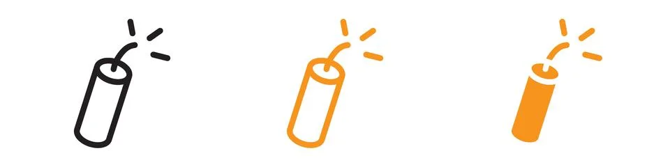Dynamite Icon Set Explosive Material Illustrations for Mining and Constructio 스톡 일러스트