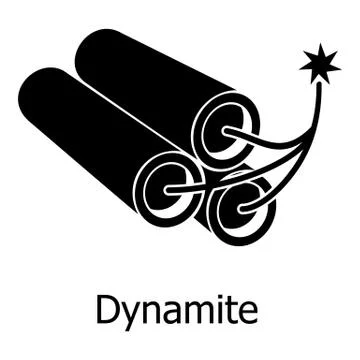 Dynamite icon, simple black style Stock Illustration