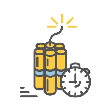 Dynamite icon thin line Stock Illustration