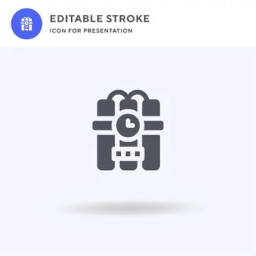 Dynamite icon vector, filled flat sign, solid pictogram isolated on white, lo Stock Illustration