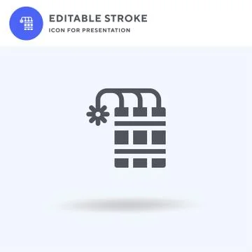 Dynamite icon vector, filled flat sign, solid pictogram isolated on white, lo Stock Illustration