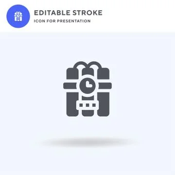 Dynamite icon vector, filled flat sign, solid pictogram isolated on white, lo Stock Illustration