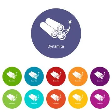 Dynamite icons set color イラスト素材