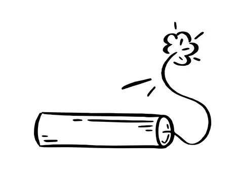 Dynamite illustration for comics. Retro design element. Vector doodle Stock Illustration