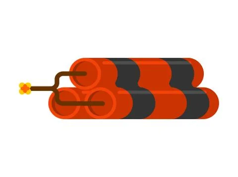 Dynamite isolated. Explosion on white background. Vector illustration Stock Illustration