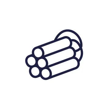Dynamite line icon, tnt explosive line vector Stock Illustration