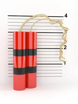 Dynamite with mug shot Stock Illustration