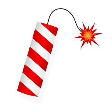 Dynamite is red on a white background. Vector illustration Stock Illustration