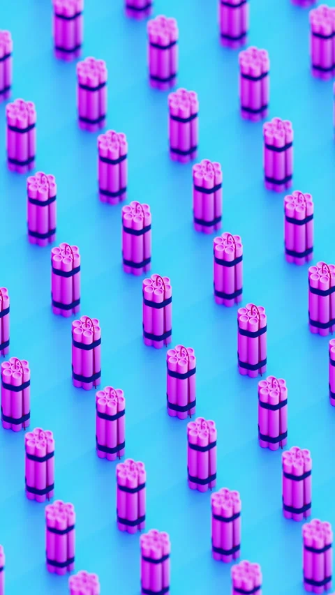 Dynamite Seamless Pattern 02 4K Stock Footage 308612954