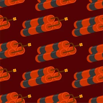 Dynamite seamless pattern. Explosive background. Vector texture 스톡 일러스트