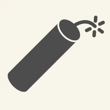 Dynamite solid icon. Explosion vector illustration isolated on white. Bomb glyph Stock Illustration