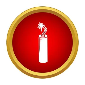 Dynamite stick with burning fuse icon Ilustración de archivo