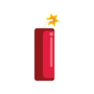 Dynamite stick burning with a short fuse igniting Stock Illustration