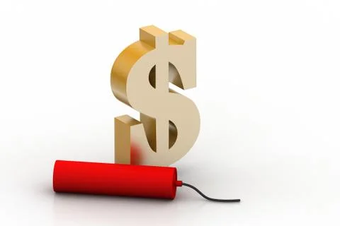 Dynamite stick with dollar sign Free Stock Illustration