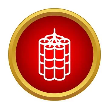 Dynamite stick icon representing danger and demolition Stock Illustration