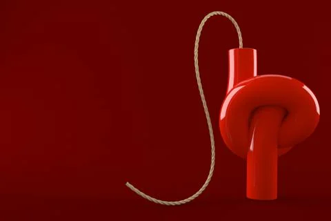 Dynamite stick with knot Stock Illustration