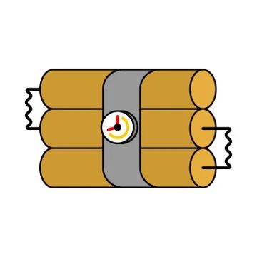 Dynamite sticks and clock. TNT explosives. Bomb vector illustration Stock Illustration