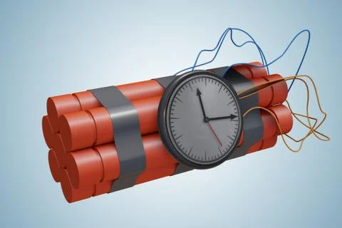 Dynamite sticks with dangerous explosives - 3d rendering Illustrazione stock