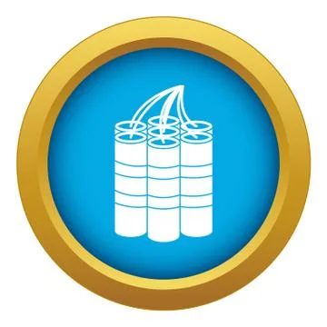 Dynamite sticks icon blue vector isolated Illustrazione stock