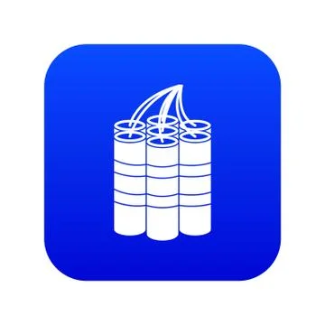 Dynamite sticks icon digital blue Stock Illustration