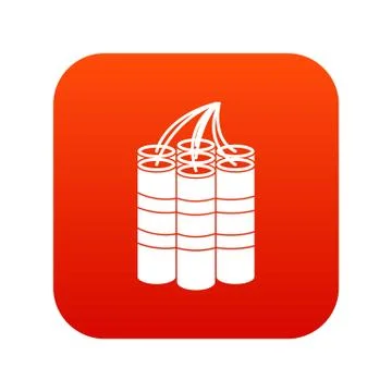 Dynamite sticks icon digital red 스톡 일러스트