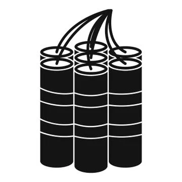 Dynamite sticks icon, simple style Stock Illustration