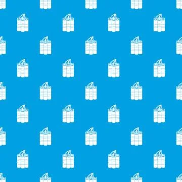 Dynamite sticks pattern seamless blue Stock Illustration