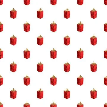 Dynamite sticks seamless pattern depicting danger theme Illustrazione stock