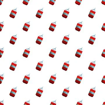Dynamite sticks seamless pattern on white background 스톡 일러스트